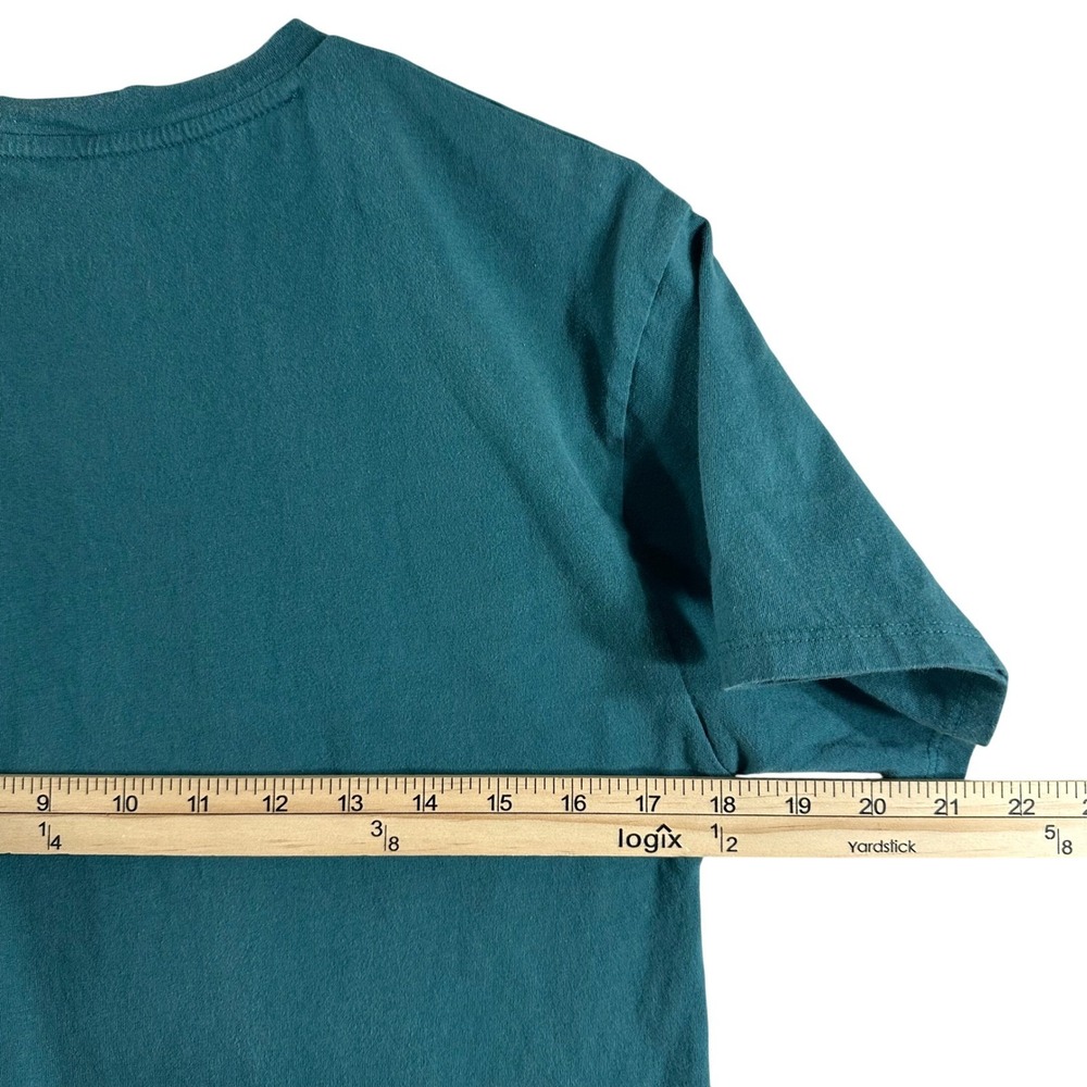 Organic Generation Teal Cowboy Rodeo Western Graphic T-Shirt Rhinestone Size M - Picture 6 of 7